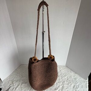 Brown Woven Shoulder Bag New